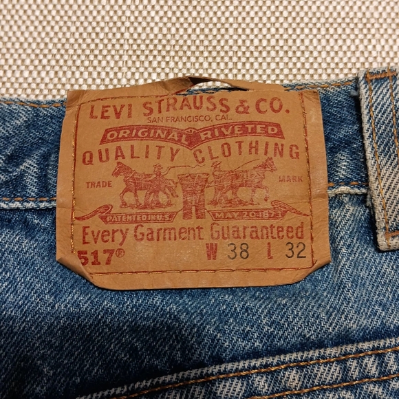 Vintage made in USA Levi's 517, 38x32, Distressed Blue denim, Good condition - Picture 9 of 9